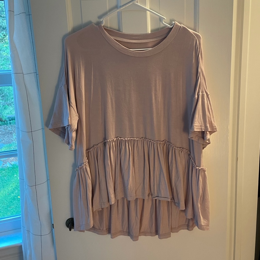 Lilac peplum jersey top